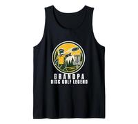 Grandpa Disc Golf Retro Course Badge Vintage Distressed. Tank Top