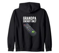 Grandpa Energy Only Remote Control Authority Humor Zip Hoodie