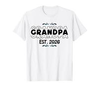 Grandpa Est 2026 Bold Stacked Typography Classic Graphic Tee T-Shirt
