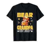 Grandpa Est. 2027 Floral Bow Tie Mother's Day Bear Lover T-Shirt
