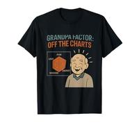 Grandpa Factor Off The Charts Funny Grandpa Novelty Graphic T-Shirt