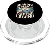Grandpa Fish Coffee Legend Retro Fishing Sunrise PopSockets PopGrip for MagSafe