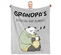 Grandpa Gifts for Fathers Day, Funny Gifts for Grandpa, Birthday Gift for Grandpas from Grandkids Granddaughter Grandson - Soft Flannel Panda Throw Blanket 60"×50"