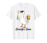 Grandpa Goose Drinking Beer BBQ Party Funny Father's Day T-Shirt