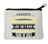 Grandpa has Ears That Truly Listen Poetry Slogan Neoprene Coin Purse Pouch 10x11cm White