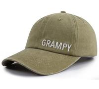 Grandpa Hats for Men Grandfather, Adjustable Cotton Embroidered Grampy Gifts Baseball Cap, Natural, One size