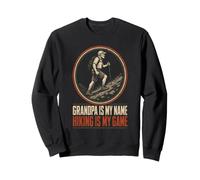 Grandpa Hiking Is My Game Hiker Trail Lover Gift Retro Sweatshirt