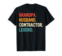Grandpa Husband Contractor Legend - Construction Worker Mens T-Shirt