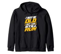 Grandpa I MAY BE OLD BUT I CAN STILL RUN Funny Runner Zip Hoodie
