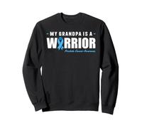 Grandpa Is A Warrior Prostate Cancer Awareness Blue Ribbon Sweatshirt