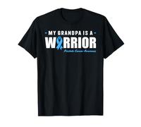 Grandpa is A Warrior Prostate Cancer Awareness Blue Ribbon T-Shirt