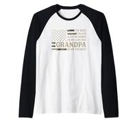 Grandpa is My Favorite Name Camo USA Flag Father's Day Pops Raglan Baseball Tee