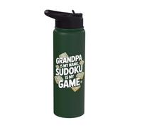 Grandpa is My Name Sudoku is My Game Fun Stainless Steel Insulated Water Bottle