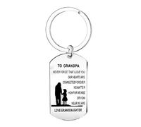 Grandpa Keyring Gifts for Grandpa from Granddaughter Grandson Never Forget I Love You Our Heart Are Connected Forever Keyring (from granddaughter)