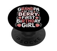 Grandpa Of The Berry First Birthday Girl Strawberry Bash PopSockets Adhesive PopGrip