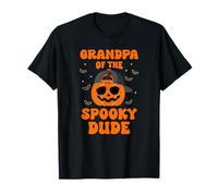 Grandpa of The Spooky Dude Halloween Pumpkin Birthday Family T-Shirt