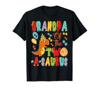 Grandpa of The Two-A-Saurus 2nd Birthday Boy Dinosaur T-Shirt