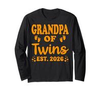 Grandpa of Twins 2026 New Grandfather Baby Announcement Long Sleeve T-Shirt