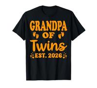 Grandpa of Twins 2026 New Grandfather Baby Announcement T-Shirt