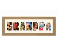 Grandpa Photo Frame Letter Word Name Frame Single Mounted 1352A (Oak Finish Frame Cream Mount)
