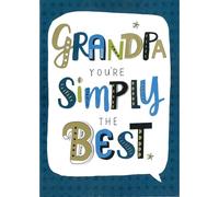 Grandpa Simply The Best Grandfather Embellished Father's Day Greeting Card