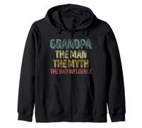 Grandpa The Man The Myth The Bad Influence Zip Hoodie