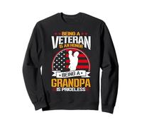 Grandpa Veteran USA Flag 4th of July Proud Family Legend Sweatshirt