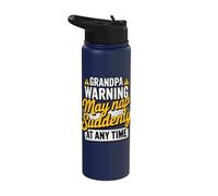 Grandpa Warning May Nap Suddenly at Any Time Stainless Steel Insulated Water Bottle