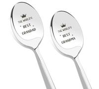 Grandparent Birthday Gifts, Personalised Gifts for Grandparents,Nanny and Grandad,Nan and Grandad Grandma Nana Nanna Granny Gift New Grandparent Ideas Christmas Xmas Teaspoons 2 Pcs