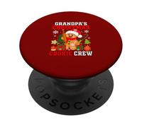 Grandpa's Christmas Cookie Crew Santa Gingerbread Baker PopSockets Adhesive PopGrip