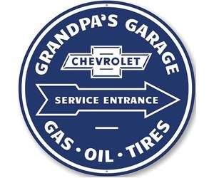 Grandpa's Garage Service Entrance Car Sign