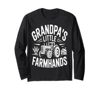 Grandpas Little Farmhands Tractor Barn Scene Long Sleeve T-Shirt
