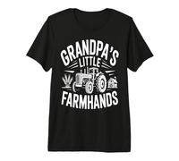 Grandpas Little Farmhands Tractor Barn Scene Premium T-Shirt