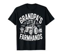 Grandpas Little Farmhands Tractor Barn Scene T-Shirt