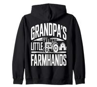 Grandpas Little Farmhands Tractor Barn Scene Zip Hoodie