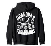 Grandpas Little Farmhands Tractor Barn Scene Zip Hoodie