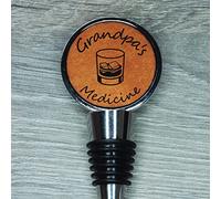 Grandpa's Medicine Father's Day Gift, Funny Engraved Wine Stopper, Bottle Stop Gift for Him (Whisky Glass)
