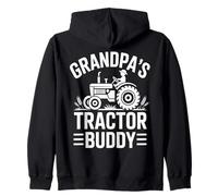 Grandpa's Tractor Buddy Farm Kid Grandchild Zip Hoodie