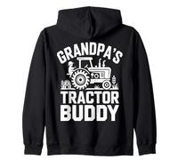 Grandpa's Tractor Buddy Farm Kid Grandchild Zip Hoodie