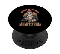Grandpas wisdom priceless like his old coins PopSockets Adhesive PopGrip
