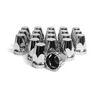 Grandroad auto 20 Pack Flat Top Lug Nut Covers, 33mm by 2-3/4" Thread On Chrome Nut Cover Caps ABS Plastic Anti-Rust Screw-on Lug Nut Covers for Semi Trucks