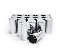 Grandroad auto 60 Pack Lug Nut Covers, 33mm by 3-1/2" Thread On Flat Top Cylinder Nut Cover Caps ABS Chrome Plastic Anti-Rust Screw-on Lug Nut Covers for Semi Trucks Trailers (20)