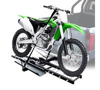Grandroad Heavy Duty Steel Motorcycle Trailer Hitch Carrier, 450LBS Dirtbike Carrier Hitch Mount with Loading Ramp Anti-Tilt Locking Device