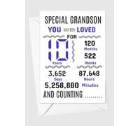 grandson 10th Birthday Card 10 we have loved you for days months years special A5 size