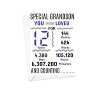 grandson 12th Birthday Card 12 we have loved you for days months years special A5 size