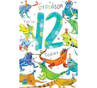 Grandson 12th Birthday Card Age 12 Beaver 9" x 6" Lovely Verse