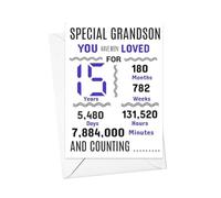 grandson 15th Birthday Card 15 we have loved you for days months years special A5 size