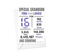 grandson 16th Birthday Card 16 we have loved you for days months years special A5 size