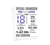 grandson 18th Birthday Card 18 we have loved you for days months years special A5 size