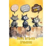 Grandson 19th Birthday Card (Funny Surprised Cat Humour) - From Nanna Grandad Greeting Blank Inside Envelope Included Gift Idea UK